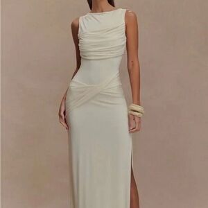 Amazon Strapless Cream Dress